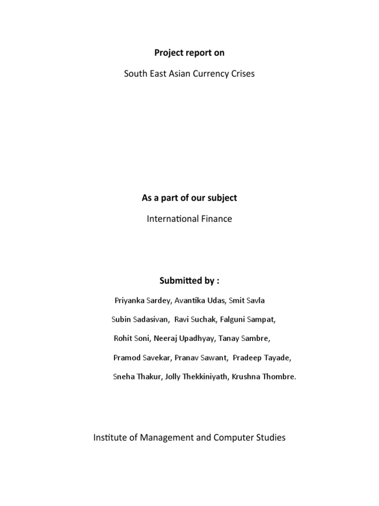 South East Asian Currency Crisis Analysis | PDF | 1997 Asian Financial ...