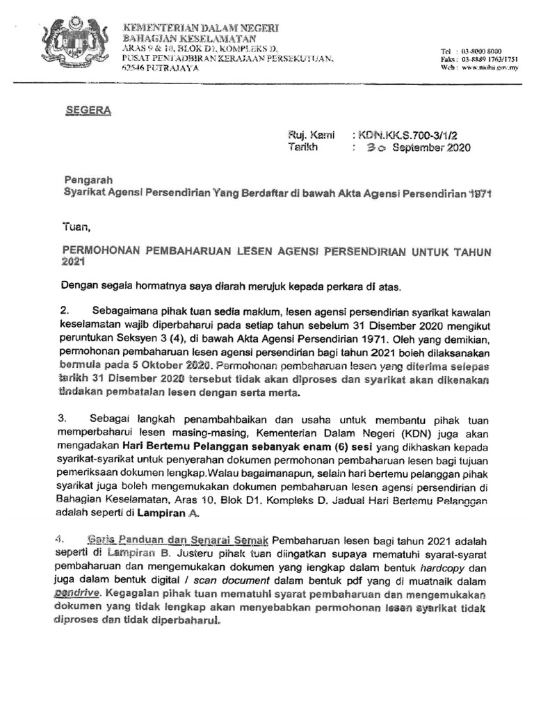 Surat Pembaharuan Lesen Pdf