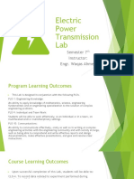 Electric Power Transmission Lab: Semester 7 Instructor: Engr. Waqas Ahmed