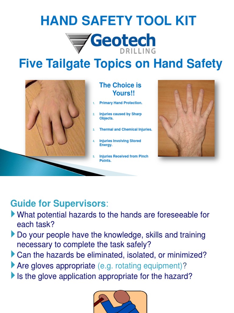 Geotech Hand Safety Toolkit1 | PDF | Burn | Wound