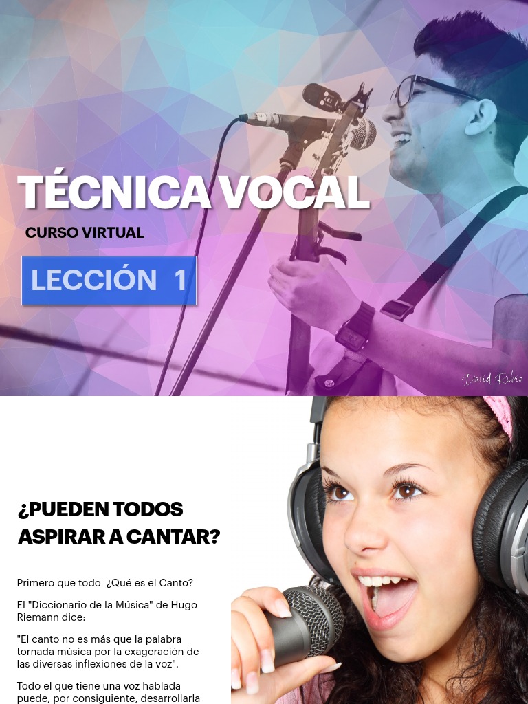 Técnica Vocal - Lección 1 | PDF | Artes del Lenguaje y Comunicación ...