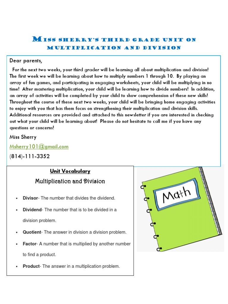Educ 310 Math Newsletter Final | PDF