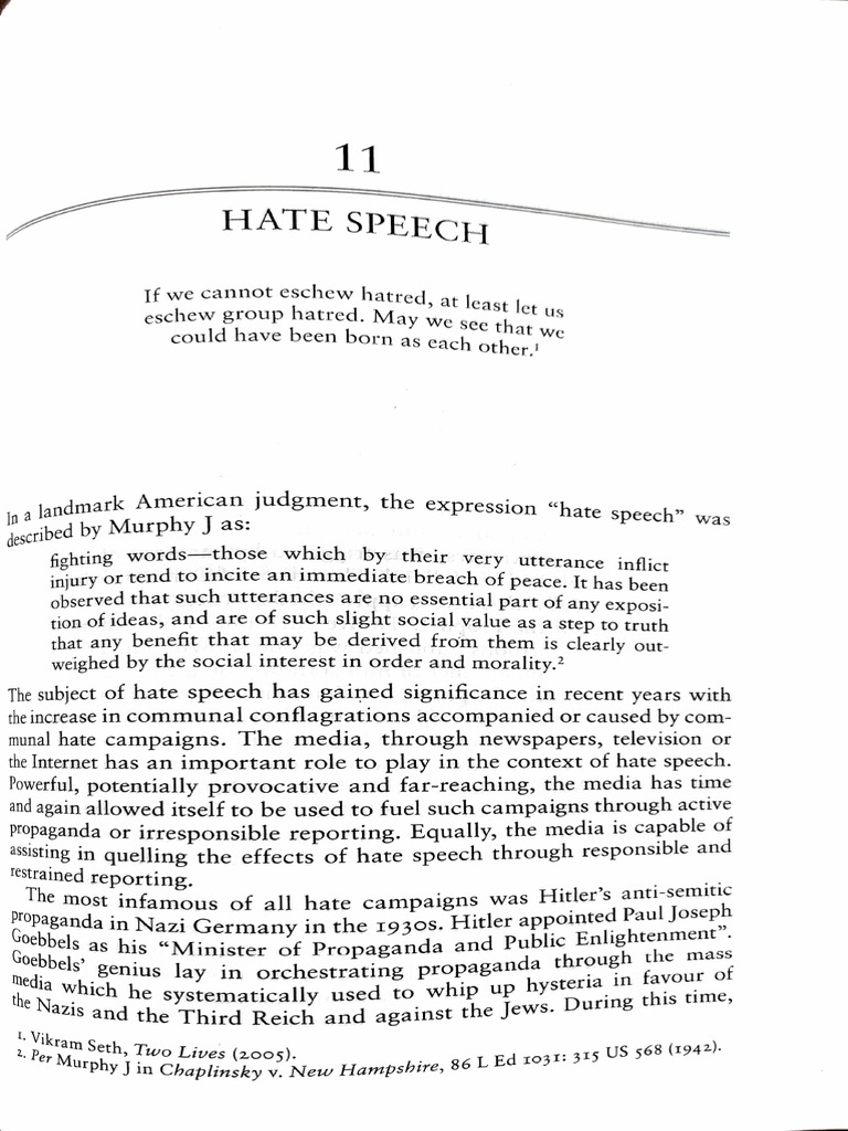 Hate Speech | PDF | Public Law | Virtue