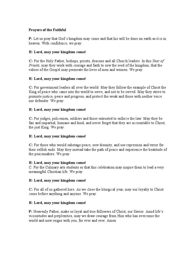 How To Write Prayers Of The