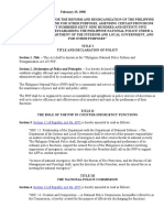 Republic Act No 8551 Philippine National Police Reform and Reorganization Act of 1998