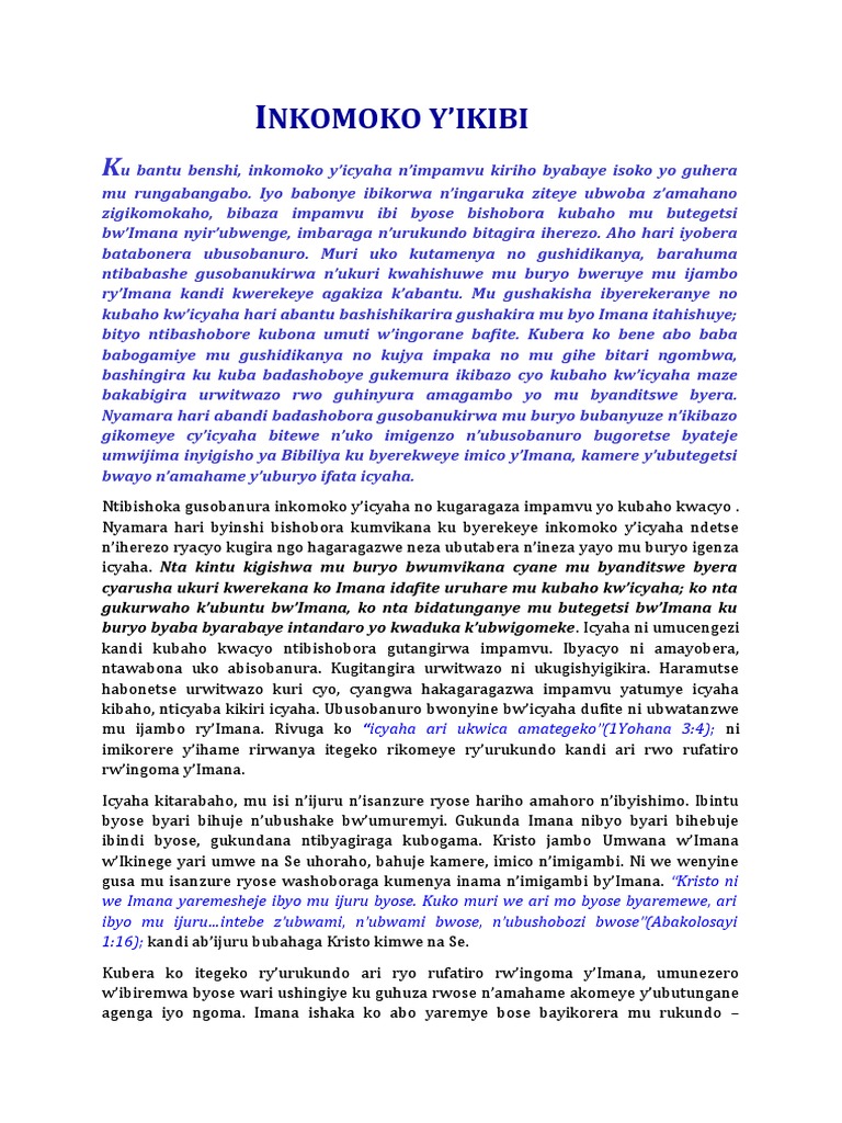 INKOMOKO Y'Ikibi PDF Bantu Ethical Theories