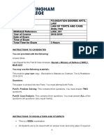 Course Title Foundation Degree Arts, LAW Module Name Law of Torts and Case Analysis MODULE Reference LAW - 501 Year of Course 2018-2019 Date of Exam Time of Exam Total Time For Exam 3 Hours