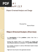 Week # 1 Lecture # 1, 2, 3: Object-Oriented Analysis and Design