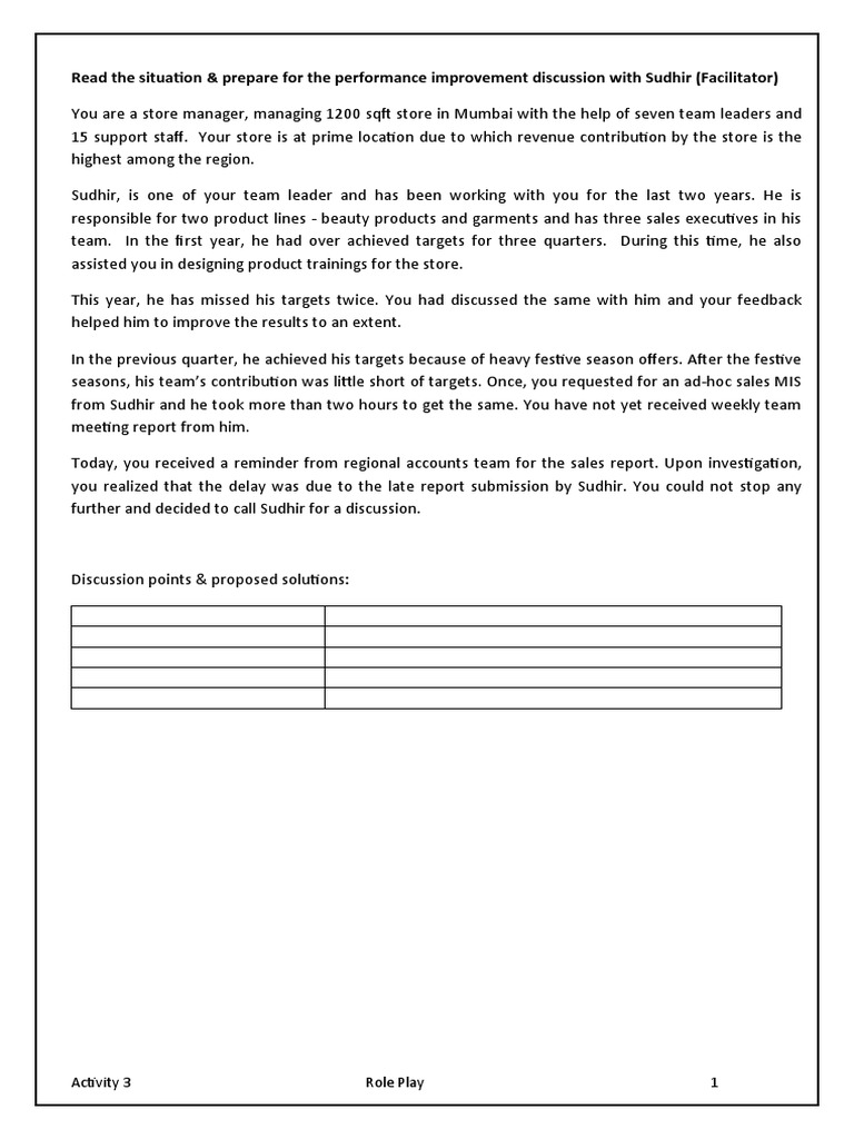 Activity 3 Role Play | PDF