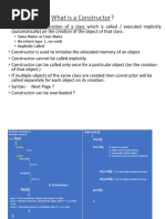 What Is A Constructor?: - Same Name As Class Name - No Return Type ( No Void) - Implicitly Called