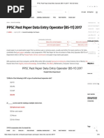 PPSC Past Paper Data Entry Operator (BS-11) 2017 - MCQS Notes