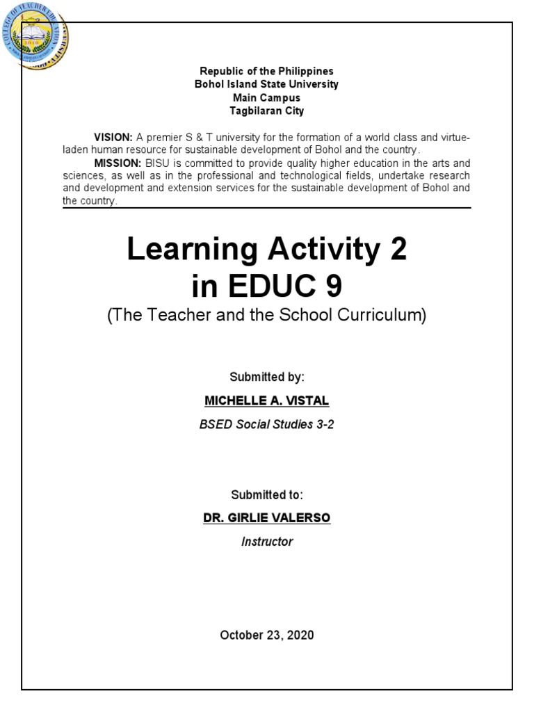 Learning Activity 3 | PDF | Curriculum | Competence (Human Resources)