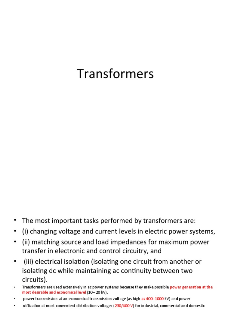 Transformer Operation and Calculations | PDF | Transformer ...