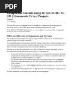 Comparator Circuits Using IC 741, IC 311, IC 339