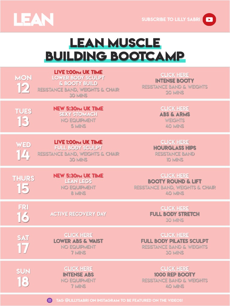 Lilly Sabri Lean Workout Program Guide | PDF | Self-Improvement | Wellness
