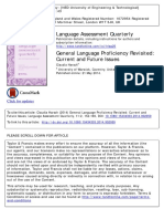 General Language Proficiency Revisited - Current and Future Issues