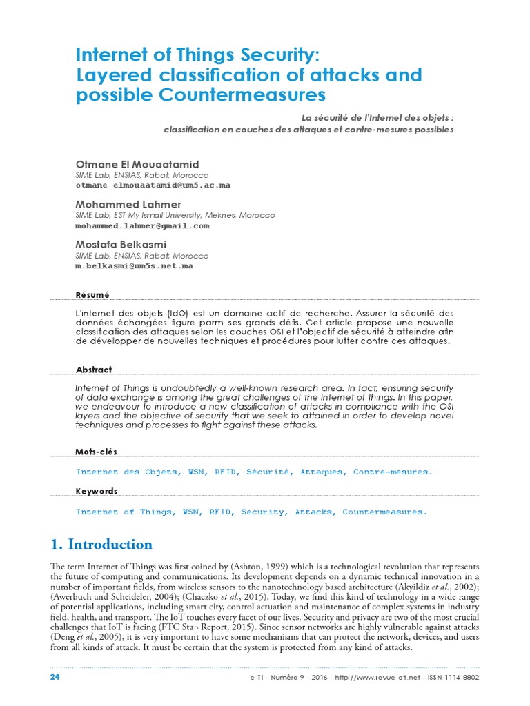 Internet of Things Security: Layered Classification of Attacks and ...