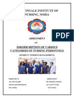 Job Discription of Various Categories of Nursing Personnels