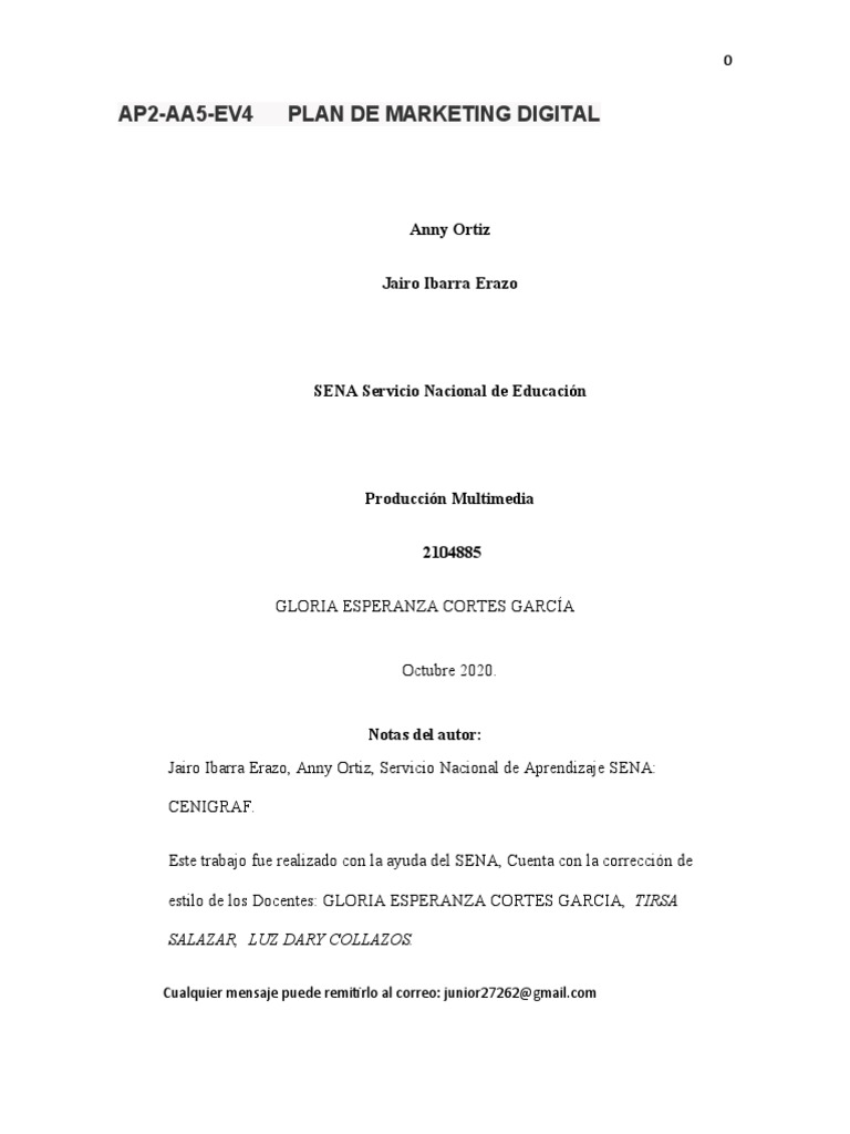 Plan de Marketing Digital para SENA | PDF | Servicio de redes sociales ...