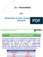 E233 - Thermofluids: P01 Dimensions & Units, Temperature and Pressure