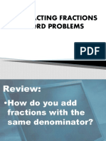 Subtracting Fractions Word Problems