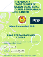 Penyelesaian Soal-Soal Dengan Solusi Persamaan Non Linier