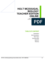 Holt Mcdougal Biology Teacher Edition Online: Table of Content