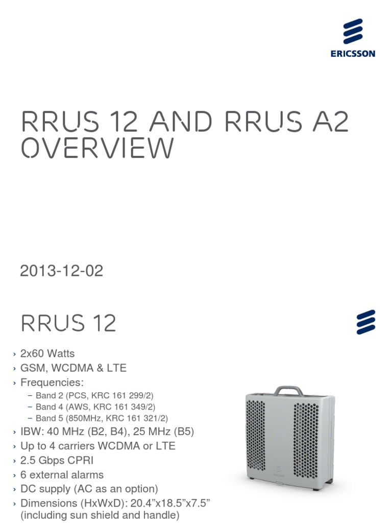 RRUS 12 and A2 Overview Guide | PDF | Networks | Radio Technology