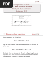 1.1: The Bisection Method September 2019: MA385/530 - Numerical Analysis