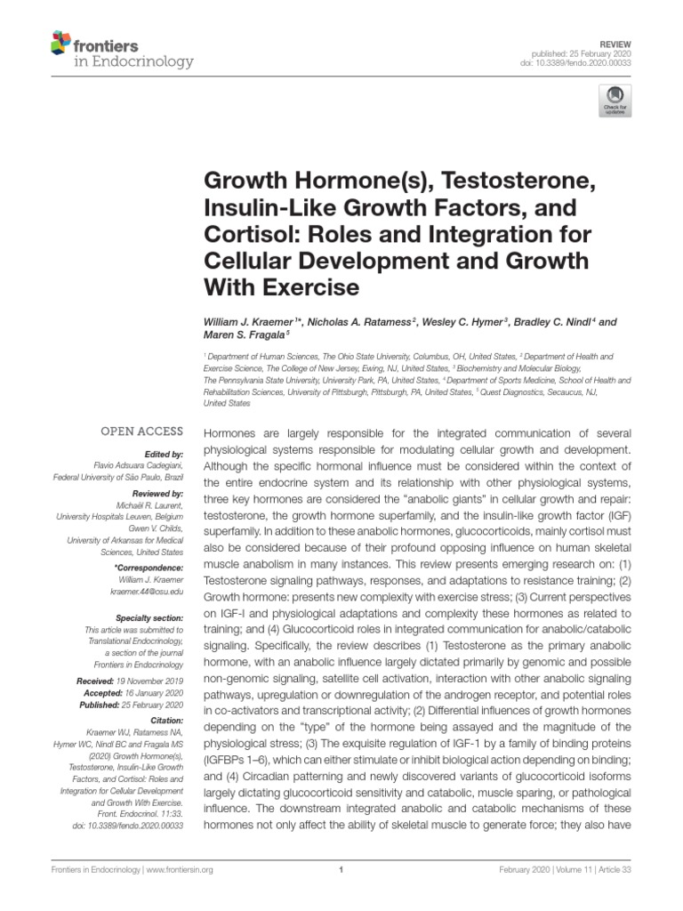 Growth Hormone(s), Testosterone, Insulin-Like Growth Factors, and ...