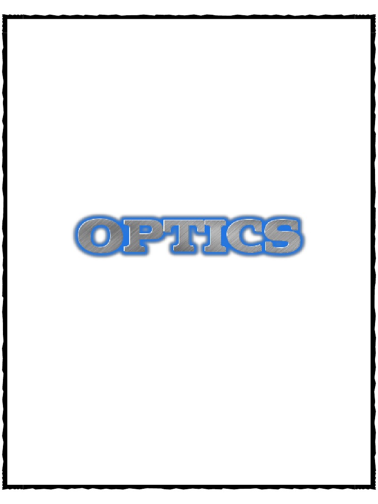 Basics of Physics (Optics Notes) | PDF | Optics | Reflection (Physics)
