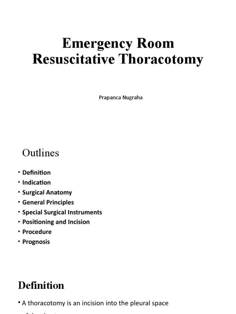 5.2 Thoracotomy Emergency | PDF | Thorax | Heart