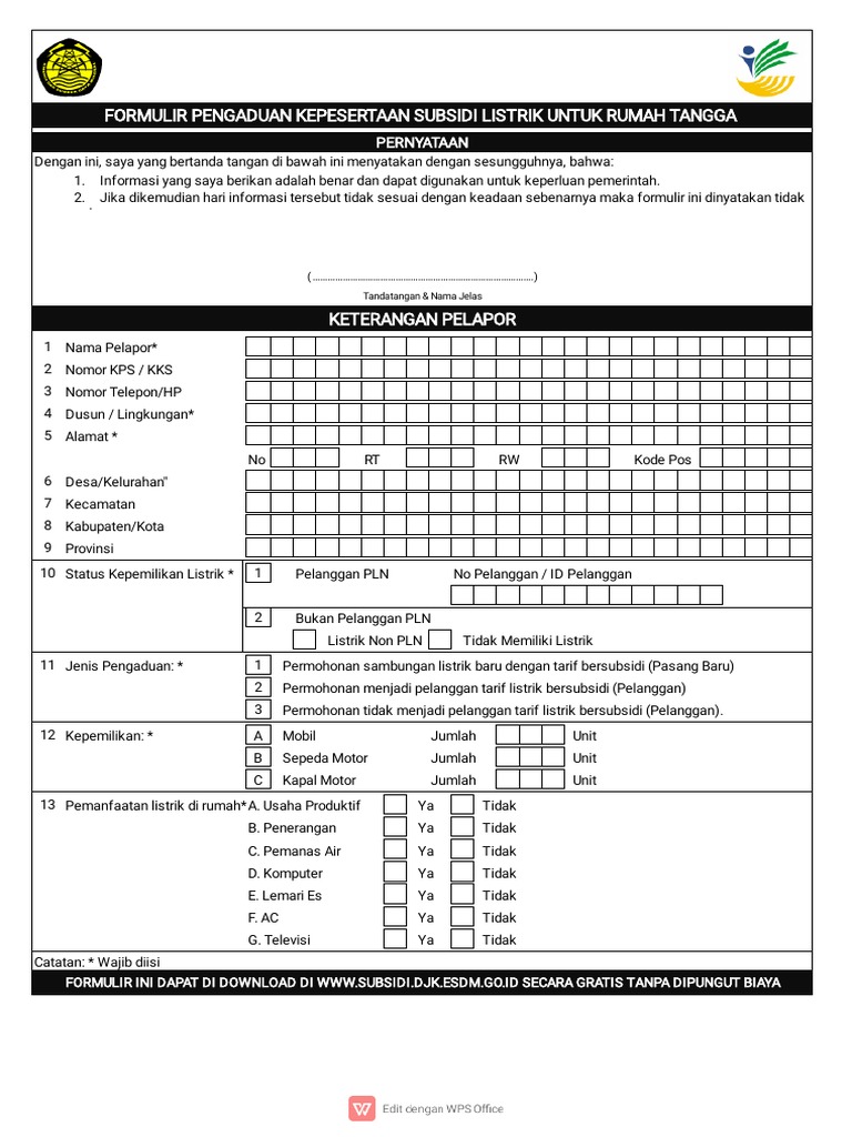 Form Pengaduan Input | PDF