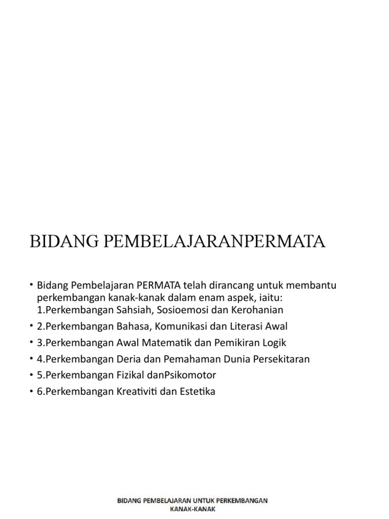 6 Bidang Pembellajaran Permata | PDF