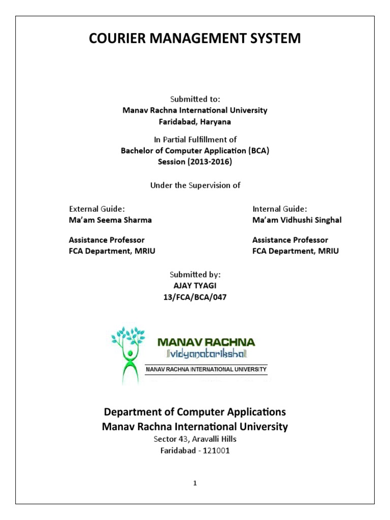 Courier Management System Project Report | PDF | Feasibility Study ...