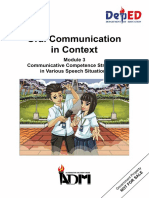 Signed Off - Oral Comm11 - q2 - m3 - Communicative Competence Strategies in Various Speech Situation - v3 PDF