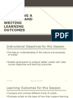 Developing A Syllabus and Writing Learning Outcomes