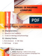 Periods of Philippine Literature Periods of Philippine Literature
