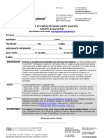 Modulo Prenotazione Visite Oasi Pannarano