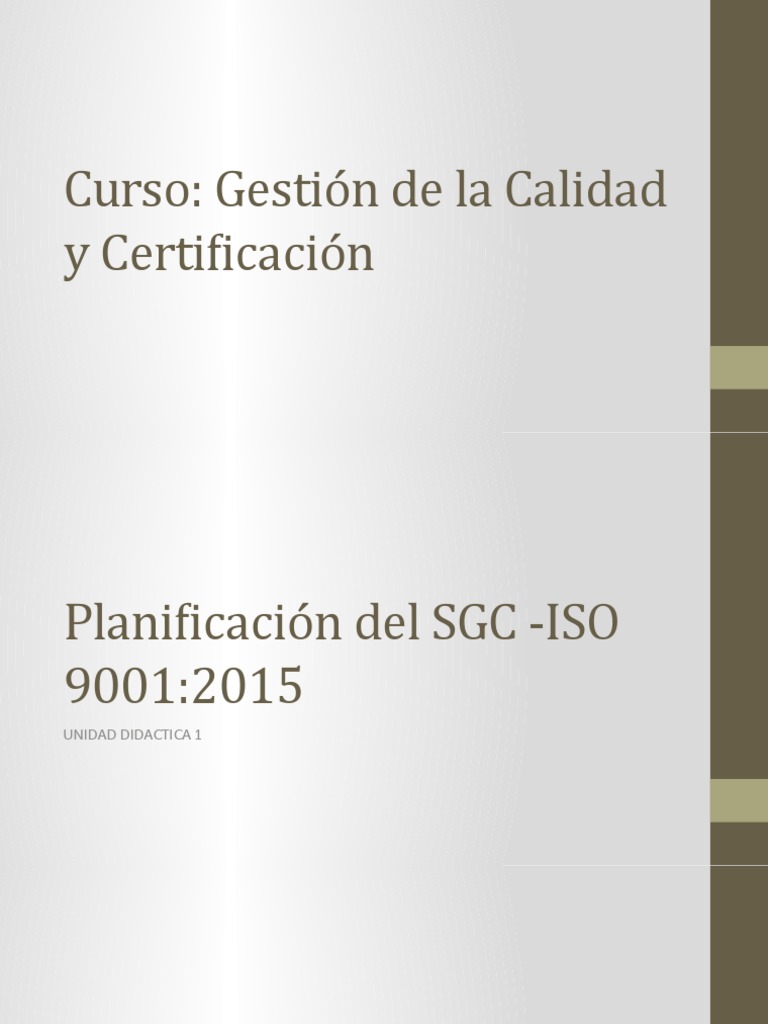 Gestión del SGC según ISO 9001:2015 | PDF | Gestión de la calidad | Iso ...