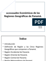 Actividades Económicas de Las Regiones Geográficas de Panamá