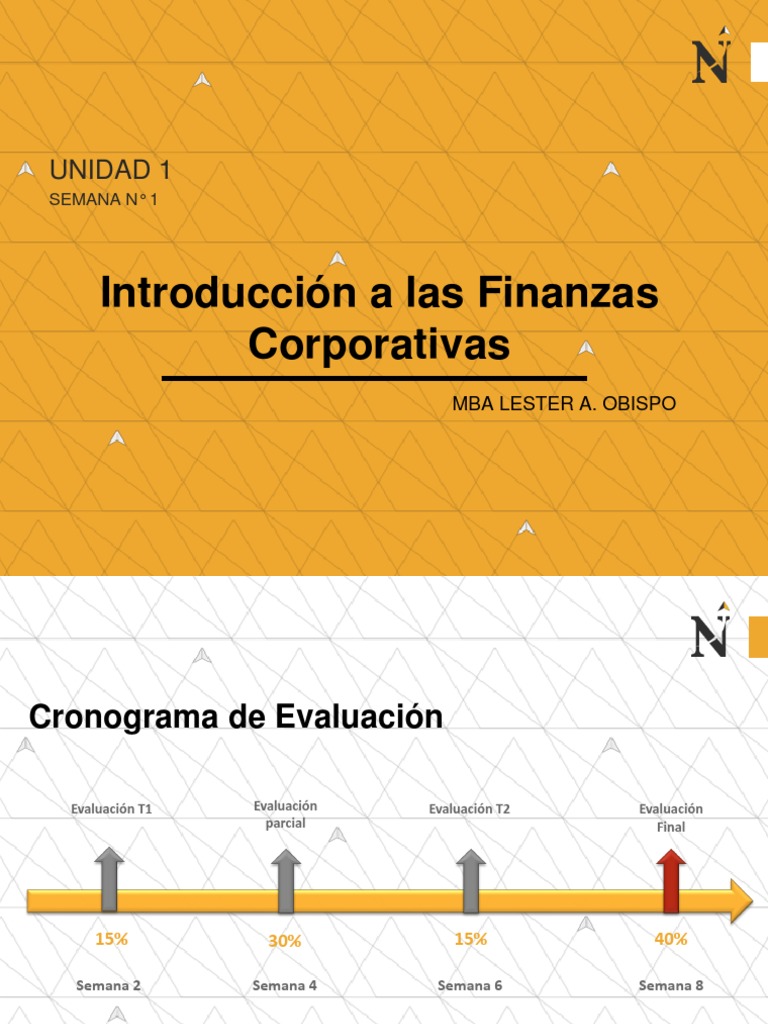 Finanzas Corporativas - Sesión 1 | PDF | Dinero | Corporaciones