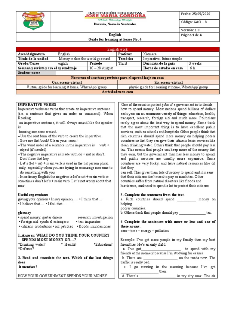 Eighth Grade English Learning Guide | PDF | Advertising | Question