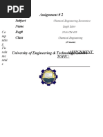 Assignment # 2: Subject Name Reg# Class