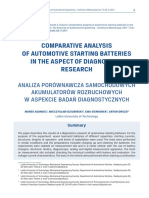 Comparative Analysis of Automotive Starting Batteries in The Aspect of Diagnostics Research