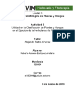 RAEnriquez - Utilidad en La Clasificación de Plantas y Hongos en El Ejercicio de La Herbolaria y La Fitoterapia