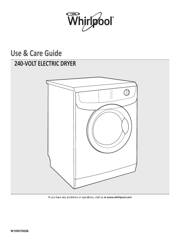 Use & Care Guide 240Volt Electric Dryer PDF Clothes Dryer Ac Power Plugs And Sockets