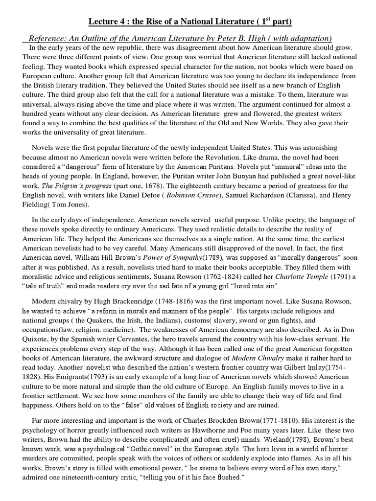 Le of A National Literature | PDF | The Legend Of Sleepy Hollow | Novels
