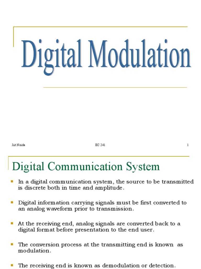 Jiit Noida EC 241 1 | PDF | Modulation | Data Transmission