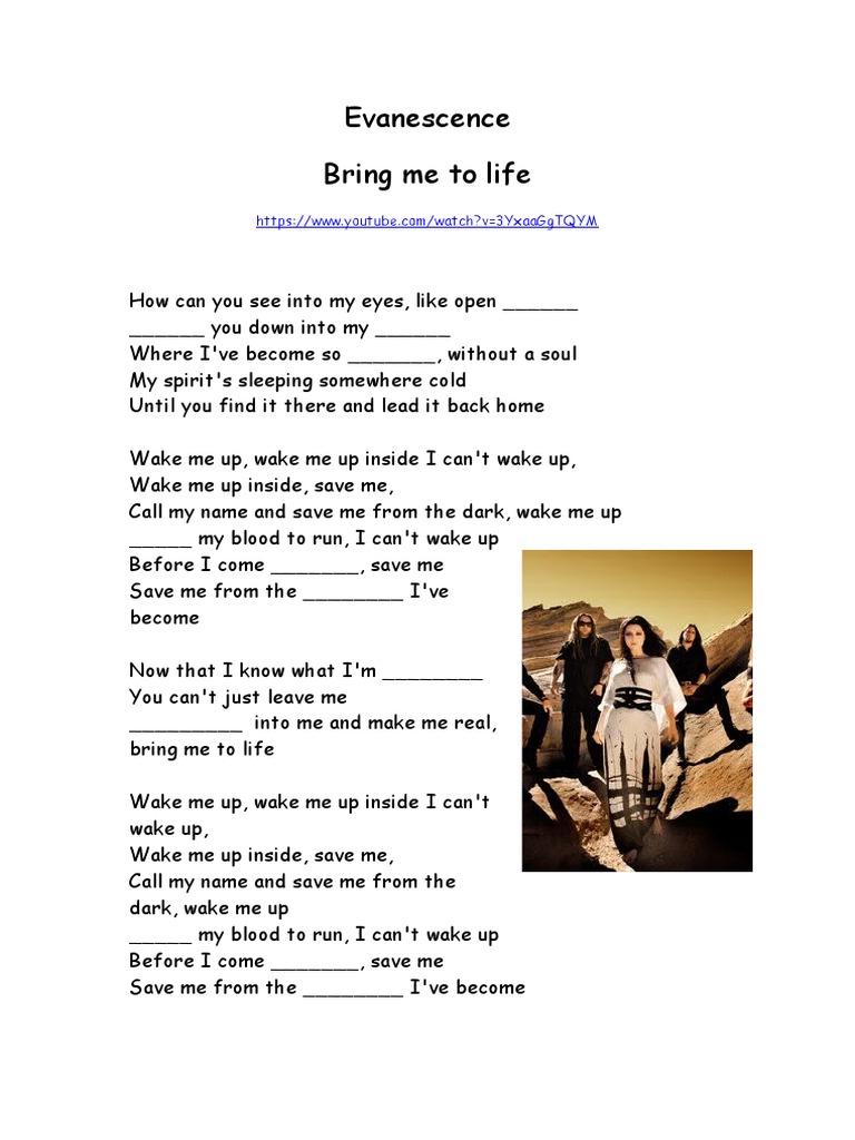 Evanescence: Bring Me to Life Lyrics | PDF | Self-Improvement